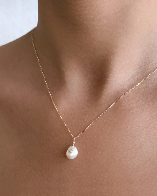 Pearl Letter Charm