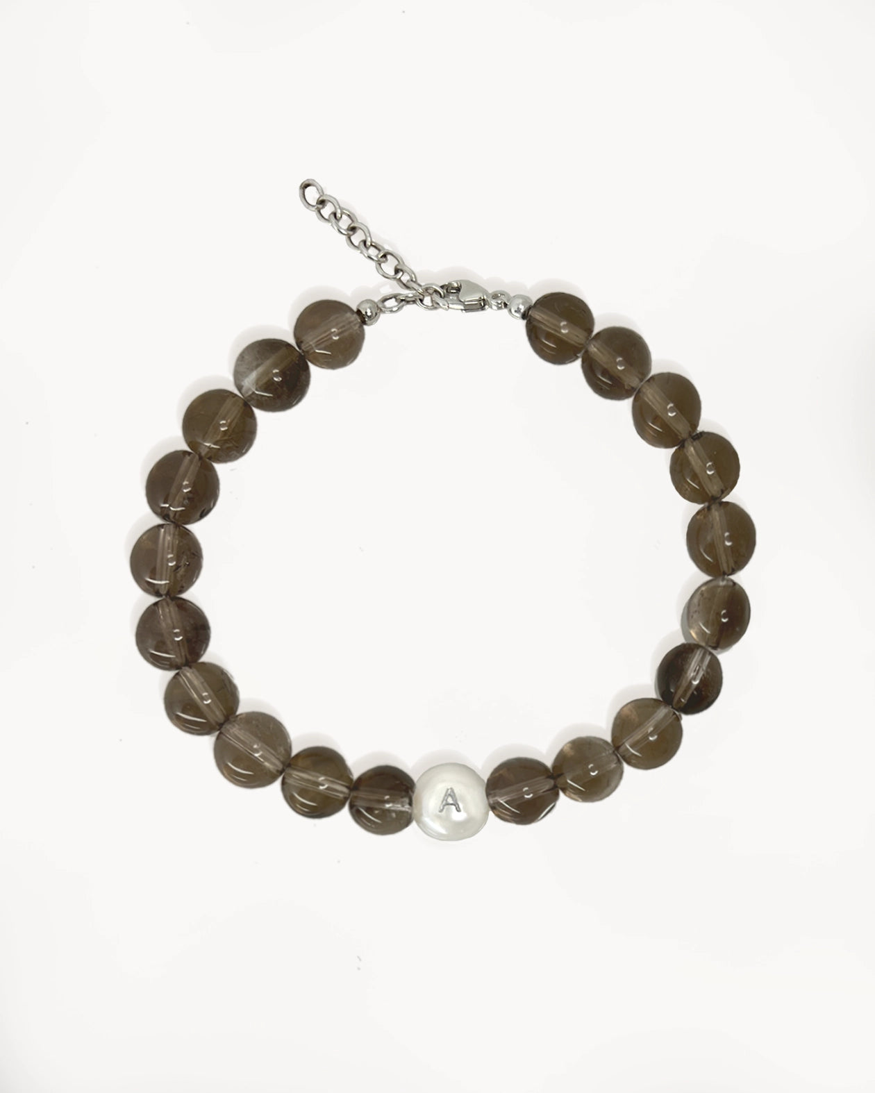 Initial Bracelet Smoky Quartz