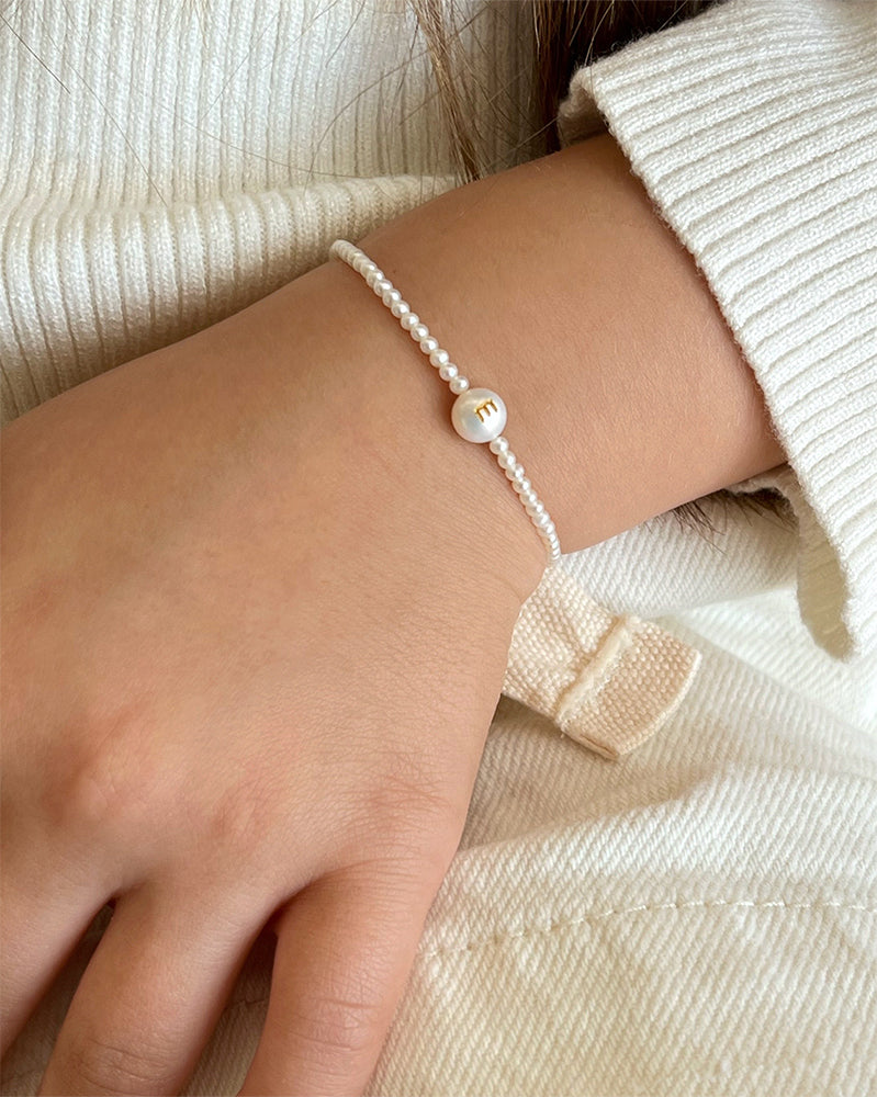 Initial Bracelet Pearls for Girls