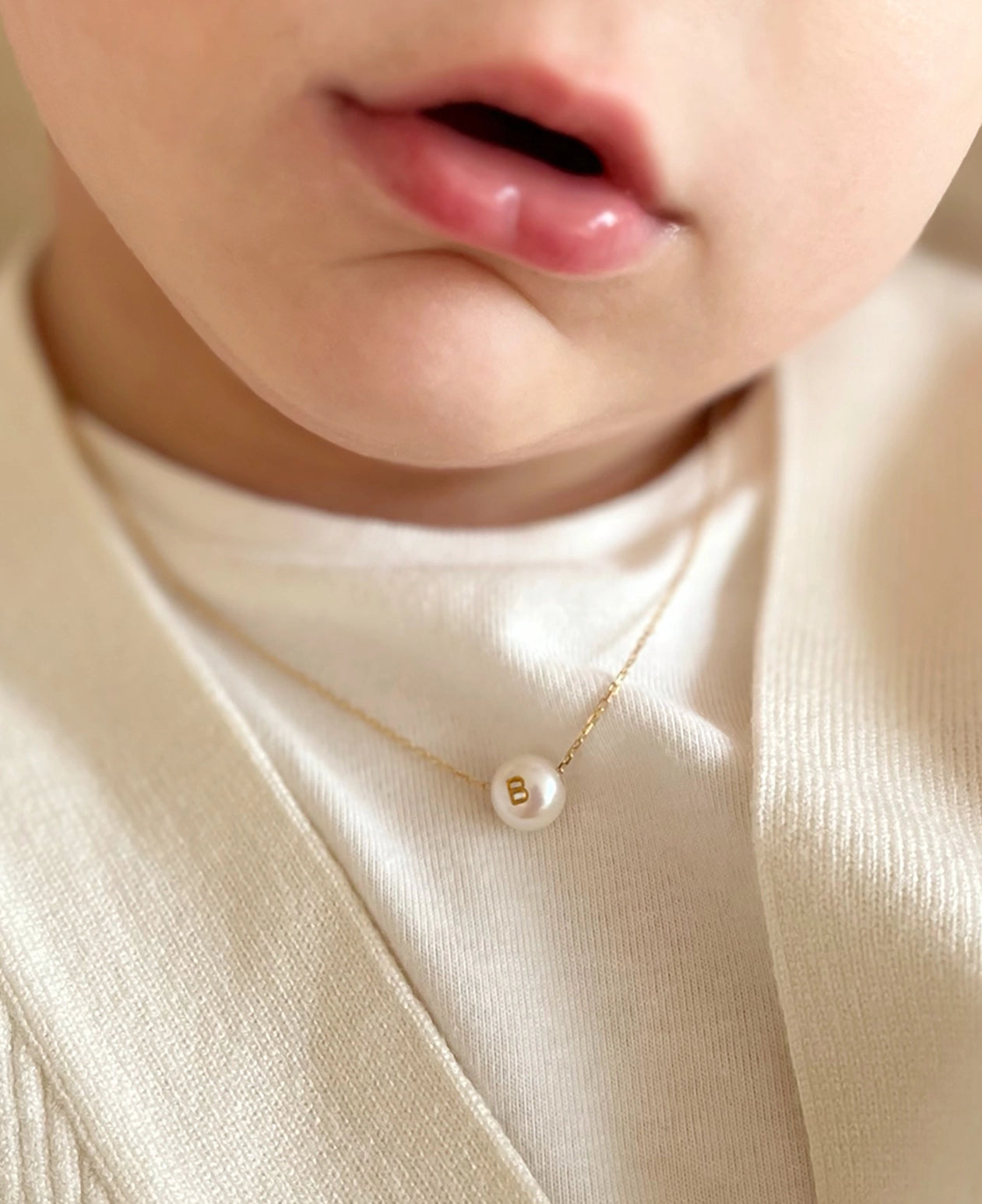 Initial Necklace Tiny Shine for Girls