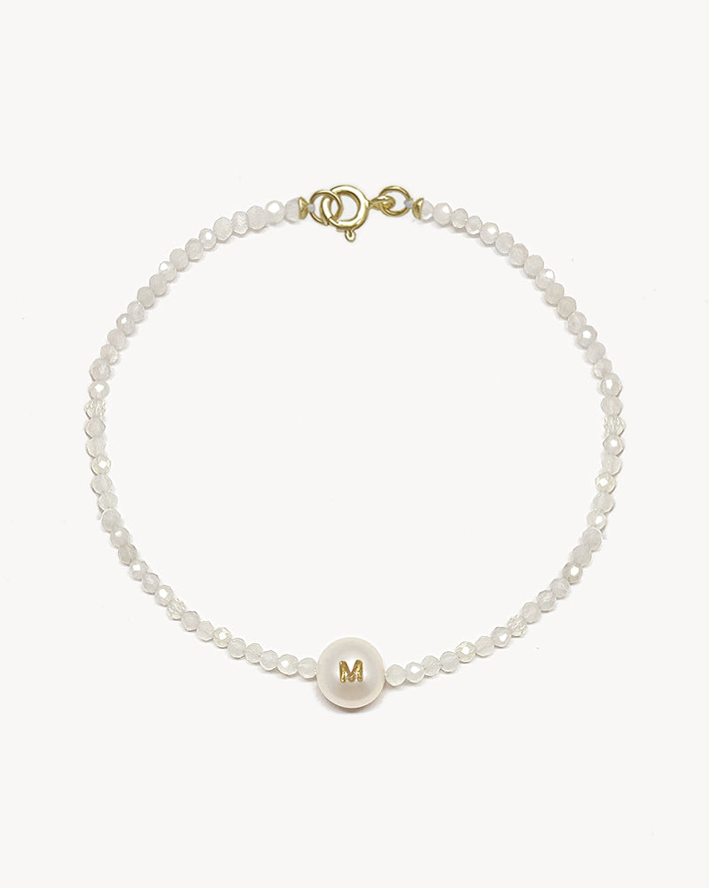 Initial Bracelet White Sparkle
