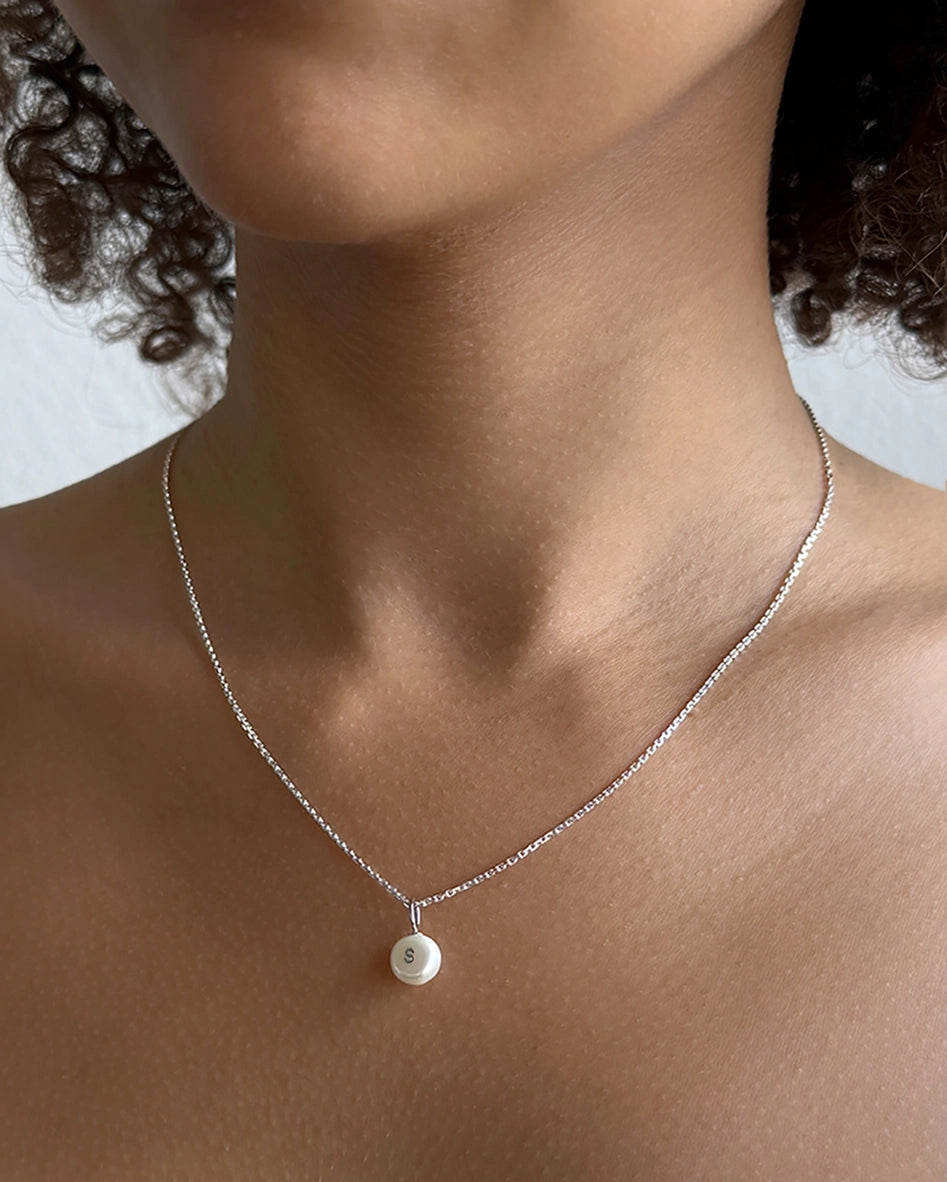 Pearl Letter Charm
