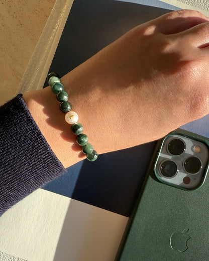 Initialarmband Jade