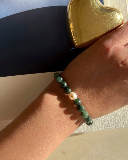 Initialarmband Jade