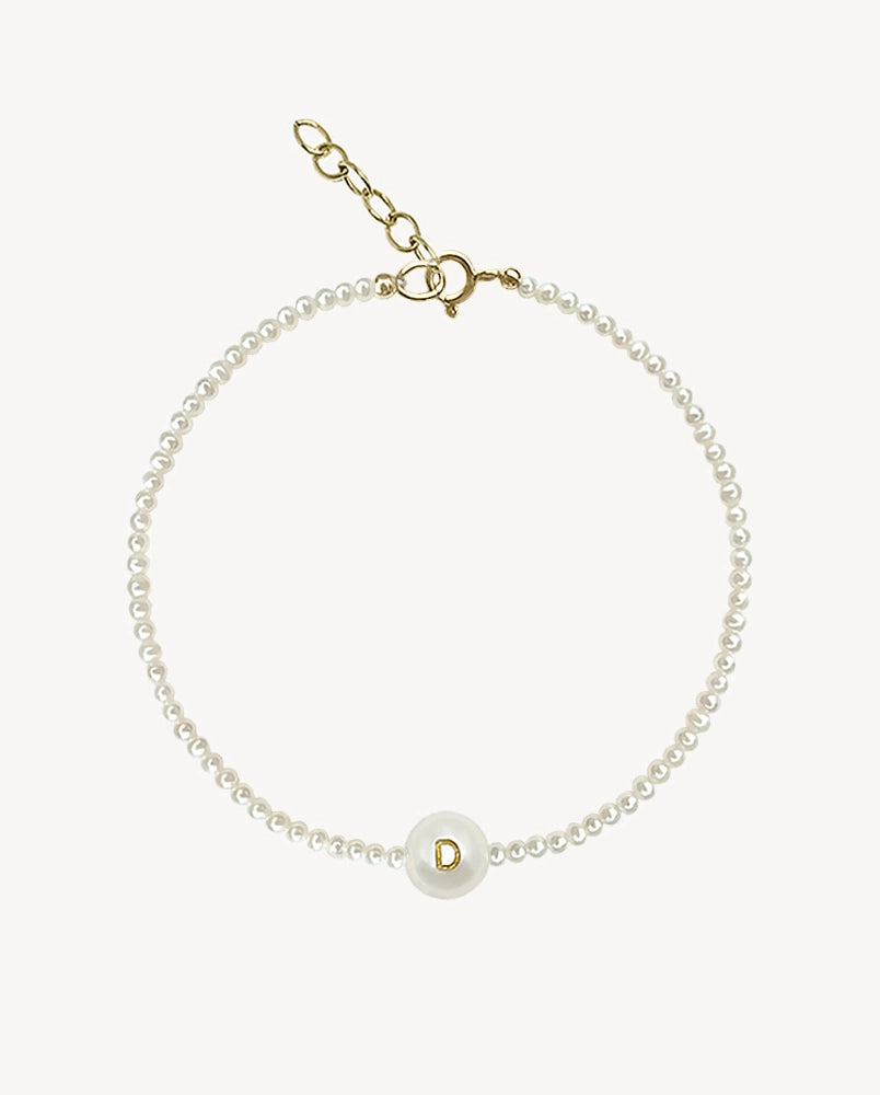 Initial Bracelet Pearls