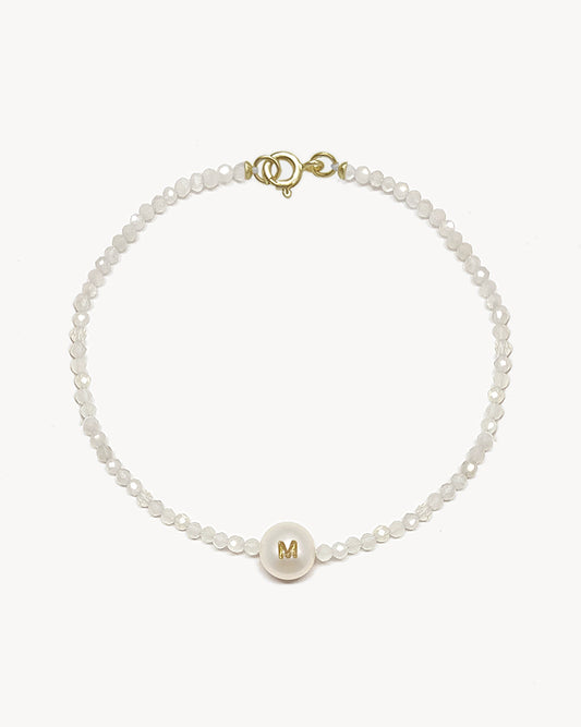 Initial Bracelet White Sparkle